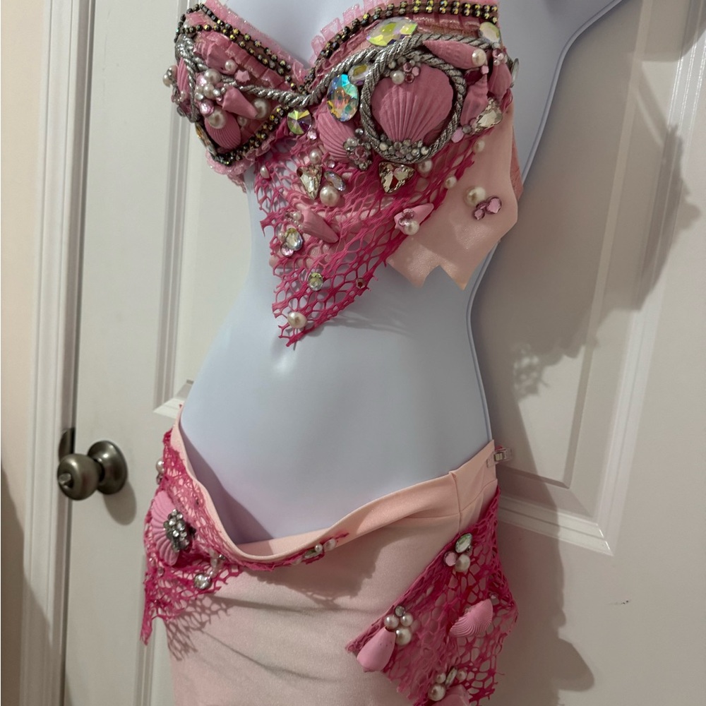 Pink Embellished Women's Intimate Set